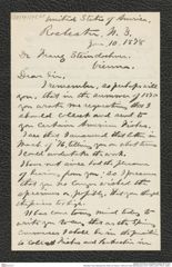 Nachlass Franz Steindachner, Brief von Henry A. Ward an Franz Steindachner (10.01.1878), Inv.Nr. 575.01, Seite 1